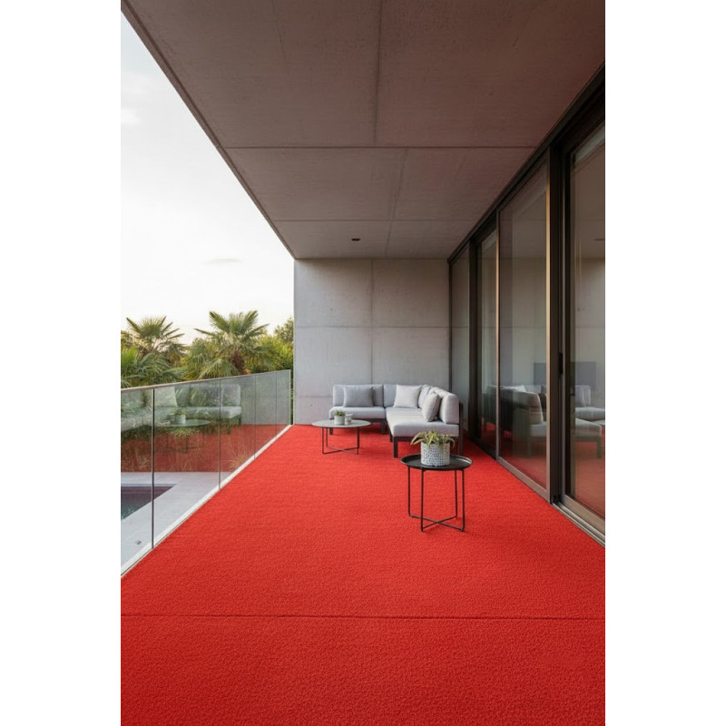 Kunstgras rote Teppich 7mm | Rolle 2x5m