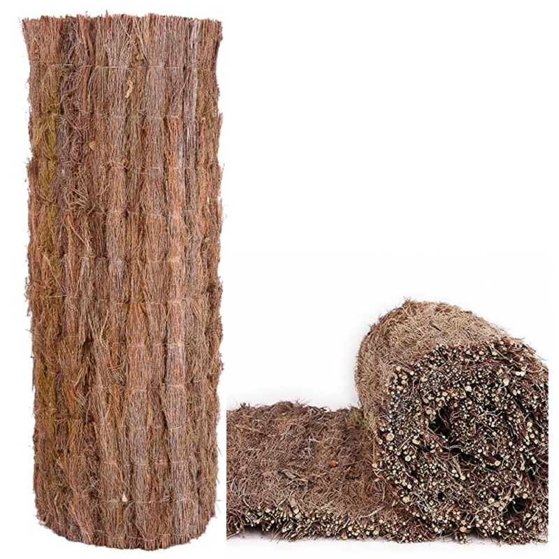 GITTER 1 x 3 m, 100%ige Sichtschutz mit rustikaler Besenginster.