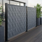 Anthrazitgraues Verdeck 150x200 cm | Panelflex Terrassengarten PE | Dekorative Zaunverdeckung 95 %
