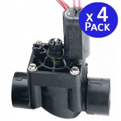 Lot de 4 Électrovanne d'arrosage Hunter PGV-101, 24V 1'' avec régulateur de flux, pour les programmeurs électriques