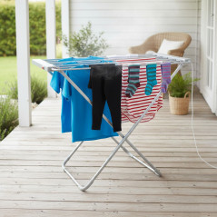 Stendibiancheria elettrico | Stendibiancheria pieghevole con 6 barre, 100 W | Stendibiancheria estensibile 55x75x95 cm | Stendib