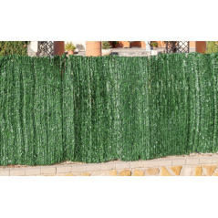 Spezielle künstliche Hecke mit Efeublatt, 110 Stäbe, 2 x 3 Meter, Sichtschutz 95%, grün.