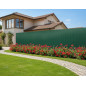 Canisse Synthétique PVC simple 2 x 5 m avec Cannes Entières vert forcé, Brise-Vue pour Jardins, Balcons et Clôtures