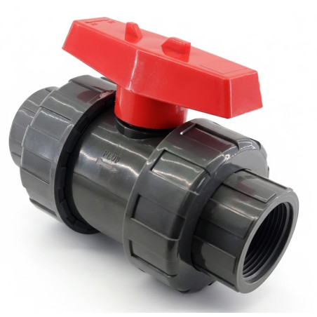 40-mm-PVC-Kugelhahn mit Gewinde. 1 1/4'' Kugelhahn mit Gewinde