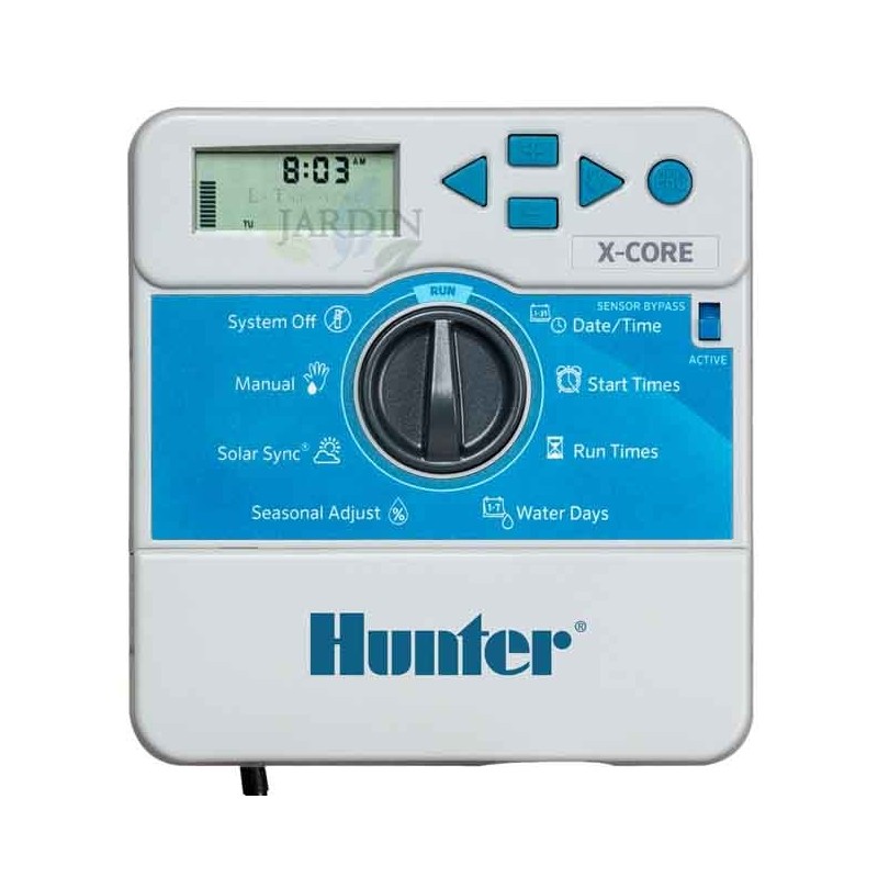 Programador de riego Hunter Xcore 4 zonas interior | Automatización para sistemas de riego eléctricos de 4 zonas Programador de riego Hunter Xcore 4 zonas interior | Automatización para sistemas de riego eléctricos de 4 zonas