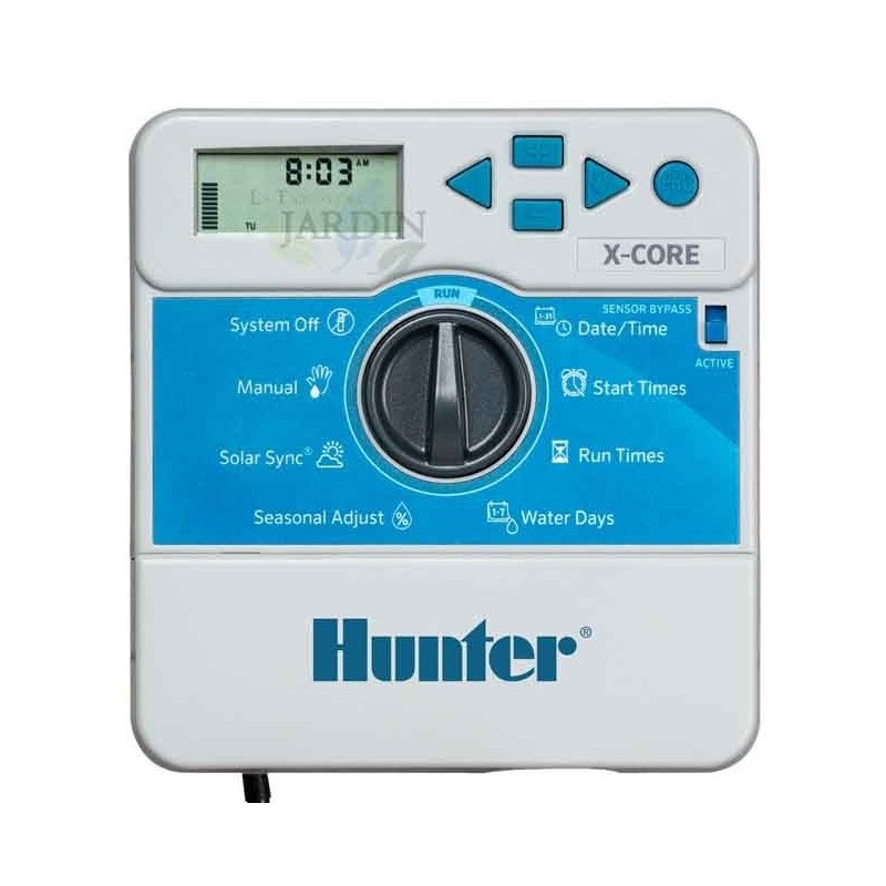 Programador de riego Hunter XCore 6 zonas interior