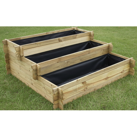 Huerto Urbano Escalera 3 alturas 134x88x40 cm, ideal para cultivo urbano en espacios reducidos