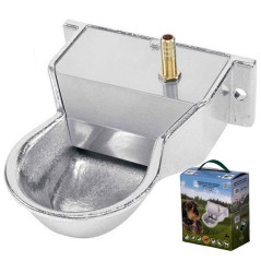 Automatic waterer for dogs, cats, pets made of aluminium. 10 x 18 x 6 cm. Can be fixed to the wall