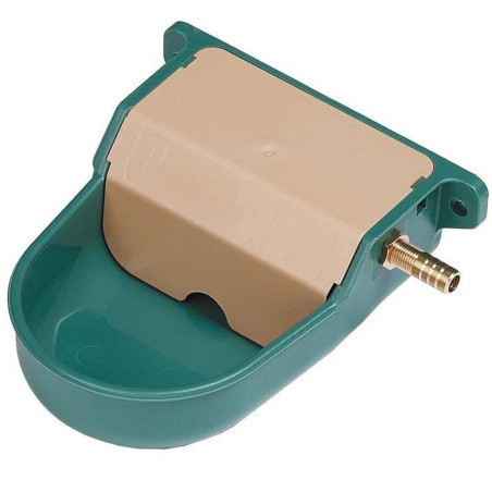 Bebedero automático de aluminio para perros 11x16x6 cm verde. Salidad de depósito de agua