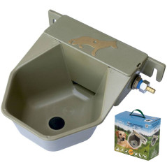 Abbeveratoio in Plastica per Cani. 18x22x10 cm. Include Fissaggio a Parete e Tappo di scarico