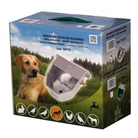 Bebedero de aluminio de alta presión para perros, animales, 18x22x13 cm