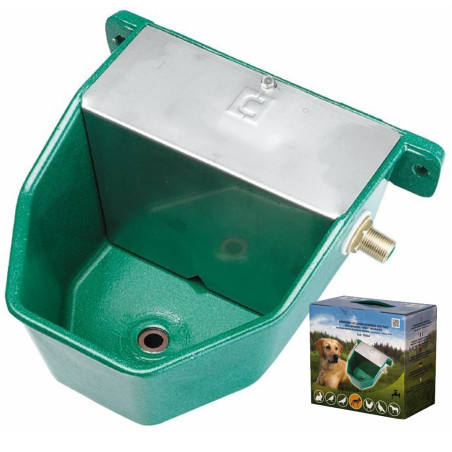 Bebedero de aluminio lacado de alta presión para perros, animales domesticos, 18x22x13 cm. Se puede montar en la pared