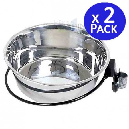 Mangiatoia e abbeveratoio per cani in acciaio inox, 1,75 l. Confezione da 2