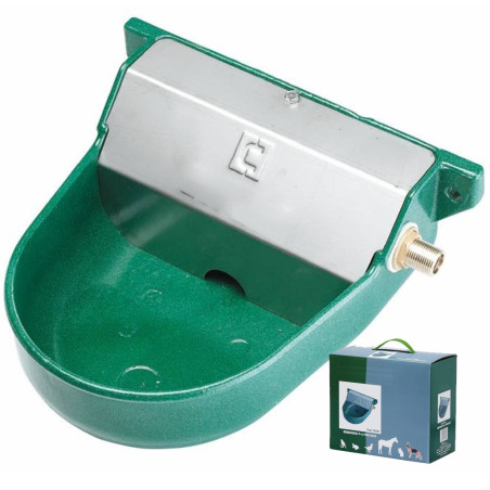 Abreuvoir automatique en aluminium peint pour chiens. 20 x 22 x 10 cm. Niveau d'eau constant. Peut être fixé au mur