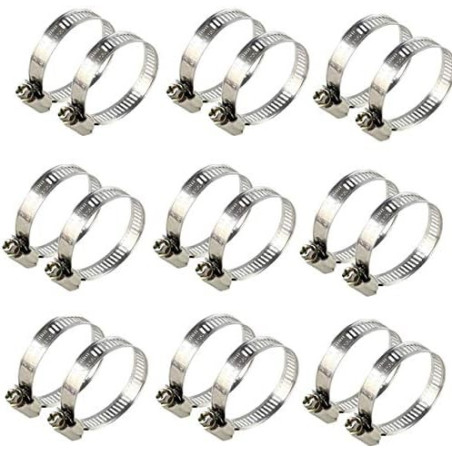 Pacote com 25 braçadeiras metálicas para tubos de 156 mm. Recomendado para mangueiras Layflat.