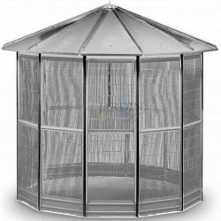 Gabbia per voliera zincata 12 lati 232 x 255 cm