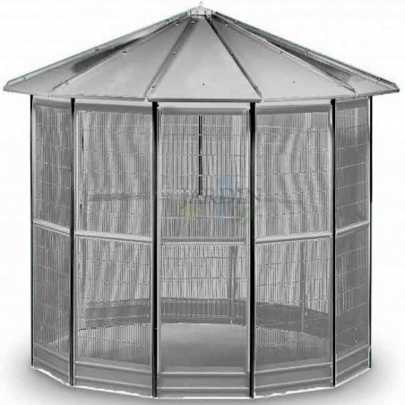 Gaiola para aviário galvanizada 12 lados 232 x 255 cm