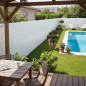 WEISSER SICHTSCHUTZZAUN aus PVC 2 x 5 m, für Gärten, Terrassen und Balkone.