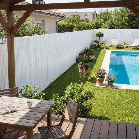 Cañizo PVC Blanco | Cañizo Ocultación PVC Simple cara 1x5 metros