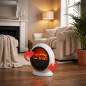 Elektrischer Heizlüfter 750W - 1500W, schwenkbar mit dekorativem Holz-Effekt und Flammeneffekt, 2 Temperaturstufen
