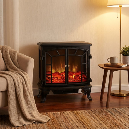 Chimenea electrica 1000W - 2000W con efecto llama