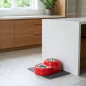 Comedero doble para perros en acero inoxidable, antideslizante, Rojo. Petipop de 350 y 380 ml, 35x21x10 cm