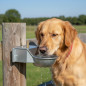 Automatic waterer for dogs, cats, pets made of aluminium. 10 x 18 x 6 cm. Can be fixed to the wall