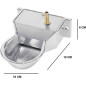 Automatic waterer for dogs, cats, pets made of aluminium. 10 x 18 x 6 cm. Can be fixed to the wall