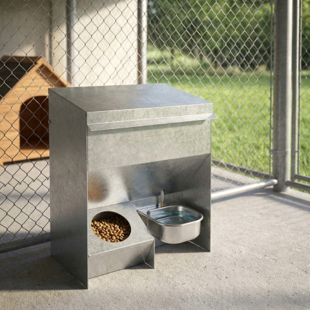 Bebedero Tolva para Perros y Gatos, Comedero 20 Kg con Depósito de 8 Litros