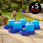 Pack 5 Bebedero de plástico para perros, gatos y animales domesticos, 5 litros, 37x25x25 cm