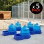 Lot de 5 Abreuvoir pour Chiens, Chats et Animaux en plastique 5 litres, 37x25x25 cm