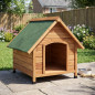 Holzhütte für große Hunde. Außenmaße: 88x98x97 cm, Innenmaße: 66x75x72 cm. Satteldach. Langlebigkeit und Widerstandsfähigkeit