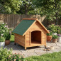 Wooden gabled doghouse