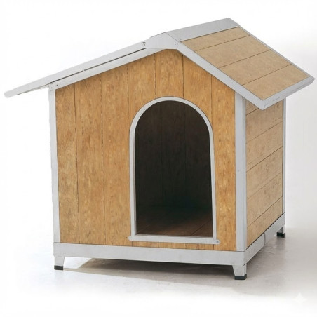 Casinha de cachorro de PVC com teto dobrável 118x108x109cm, à prova d'água e durável, interna ou externa