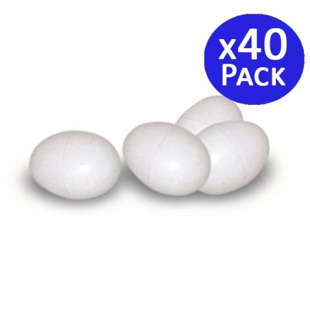 40 Stück Kunststoffeier für Vögel - Nistmaterial | Ideal für die Zucht und Unterbringung von Vögeln