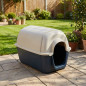 Caseta exterior para perros, resistente a golpes y rayos UV, desmontable para limpieza, 70x58x50 cm