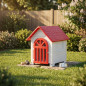Caseta exterior de PP para perros pequeños y medianos, 54x74x71 cm