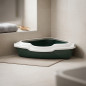 Caixa de areia para gatos de canto com borda branca, 56x43x16 cm, caixa de areia para gatos, banheiro para gatos