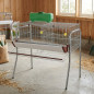 Batteria per 10 Galline ovaiole in 2 reparti 155x70x95 cm. Protezione anti-spreco. Mangiatoia in lamiera laccata.