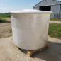 Réservoir circulaire en fibre de polyester 2000 L + Couvercle, 160x125 cm. Pour l'eau potable et les produits alimentaires
