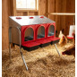 Caja Nido Galvanizada para Aves de Corral, Ponedero para Gallinas 3 Compartimentos con Patas, 12/14 Gallinas, 82x47x77 cm