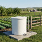 Réservoir circulaire en fibre de polyester 300 L + Couvercle, 78x90 cm. Pour l'eau potable et les produits alimentaires