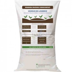 Humus de lombriz vermicompost 25 Kg, 41 Lts | Fertilizante orgánico para jardinería