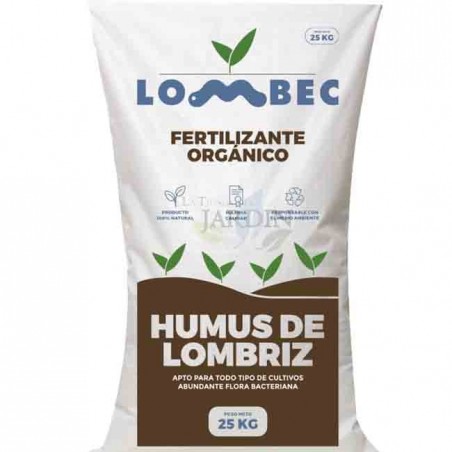 Humus de lombriz vermicompost 25 Kg, 41 Lts | Fertilizante orgánico para jardinería