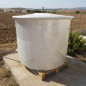 Réservoir circulaire en fibre de polyester 2000 L + Couvercle, 160x125 cm. Pour l'eau potable et les produits alimentaires