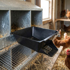 Poneduro per Galline, 26 x 34 x 12 cm. Vassoio per pPosa Galline di Plastica adatto per adattarsi al suolo