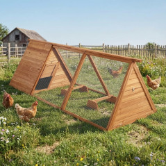 Poulailler en bois Bristol 280x100x80 cm, pour permettre le contact des animaux avec le sol