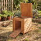 Gallinero Lisboa de madera para gallinas y conejos 42x52x43 cm, Caseta de madera con tapa y patas
