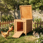 Gallinero Lisboa de madera para gallinas y conejos 42x52x43 cm, Caseta de madera con tapa y patas