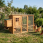 Gallinero de Madera Lyon 98x76x103 cm | Caseta Rectangular con Corral Interior para Gallinas | Resistente y Espacioso